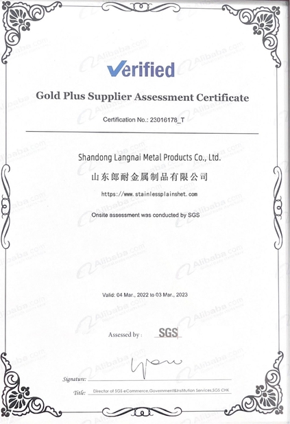 China Shandong Langnai Matel Product Co.,Ltd zertifizierungen